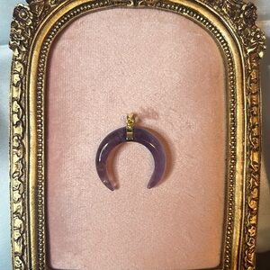 Amethyst crescent moon pendant